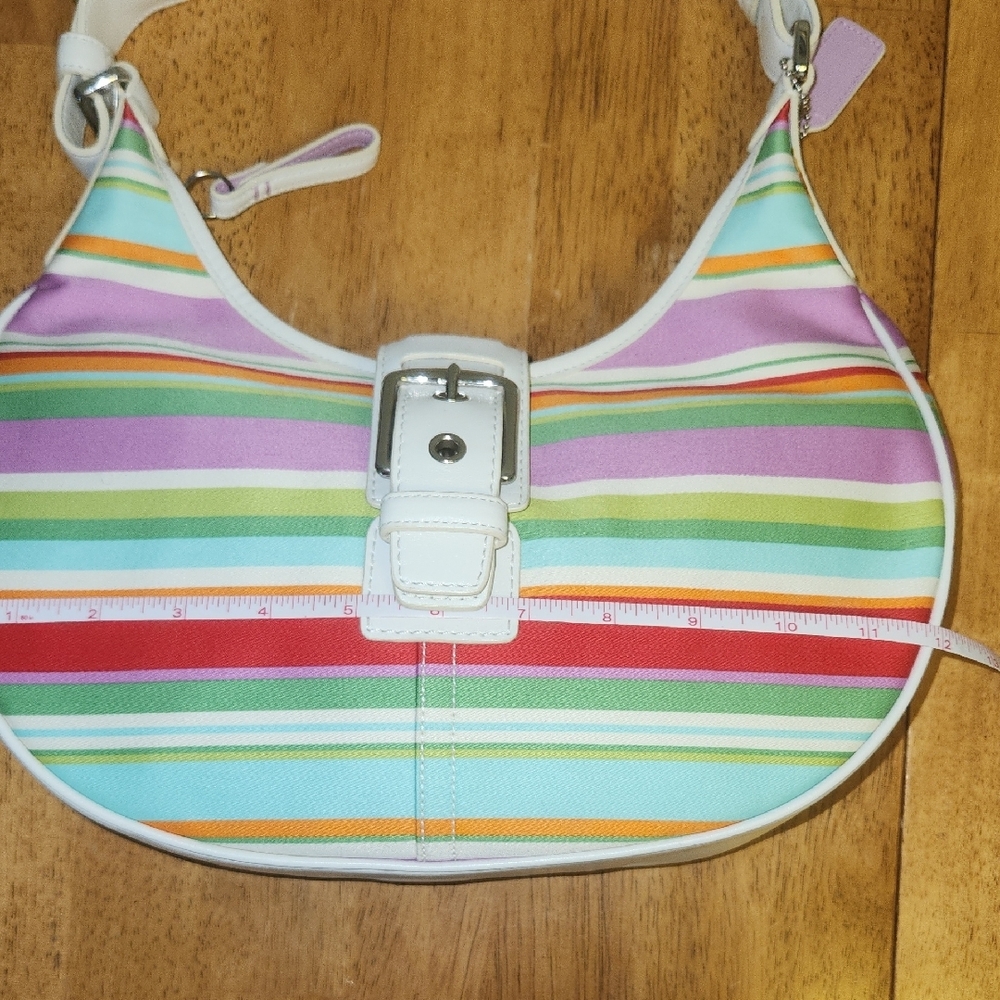 Coach Multicolor Striped Hobo Shoulder Bag - Picture 12 of 14